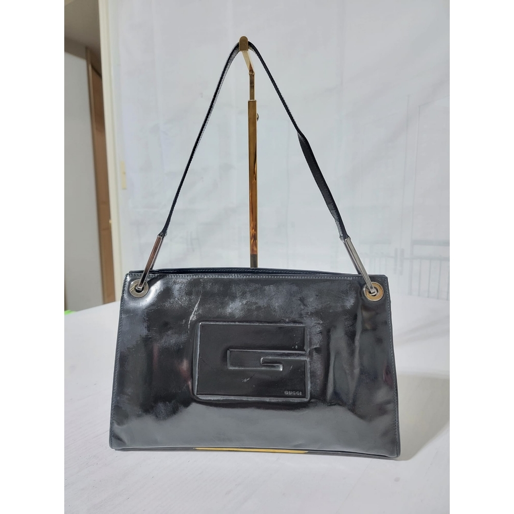 GUCCI Vintage G Square Tom Ford Era Shoulder Bag Black - Picture 1 of 15